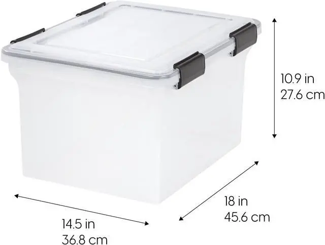 Alt view image 2 of 7 - WeatherPro File Box Organizer, Letter/Legal, 32 Qt. 4-Pack, Clear Organize important documents with water-resistant protection, secure latches, and stackable design for home or office storage