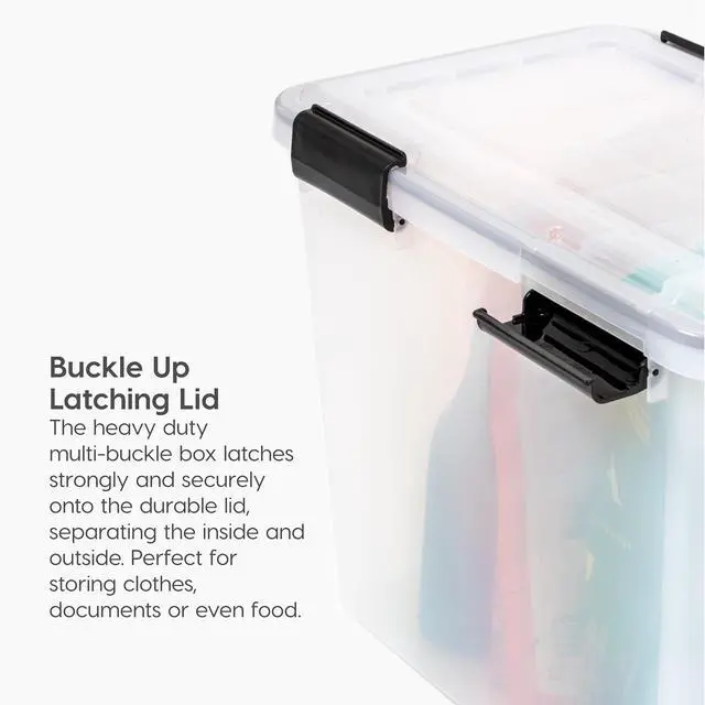 Alt view image 5 of 7 - WeatherPro File Box Organizer, Letter/Legal, 32 Qt. 4-Pack, Clear Organize important documents with water-resistant protection, secure latches, and stackable design for home or office storage