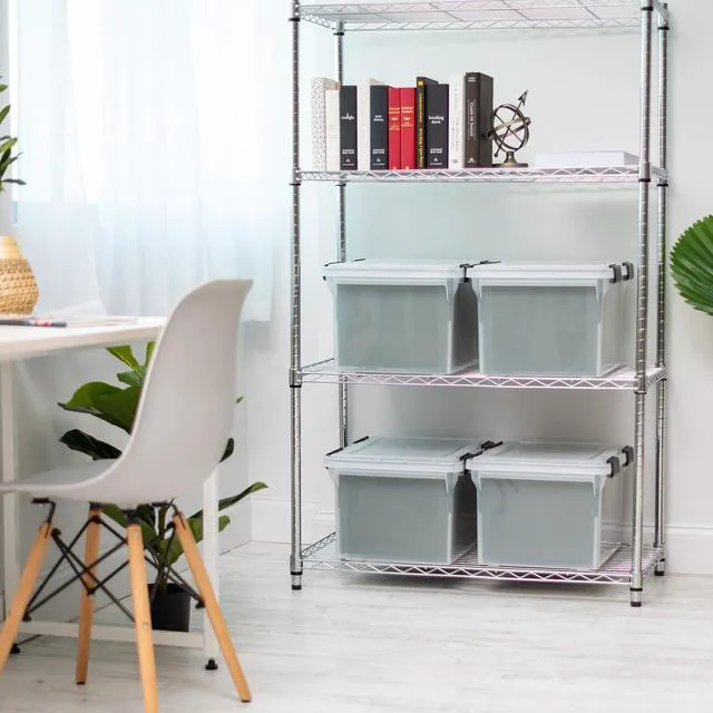 Alt view image 6 of 7 - WeatherPro File Box Organizer, Letter/Legal, 32 Qt. 4-Pack, Clear Organize important documents with water-resistant protection, secure latches, and stackable design for home or office storage