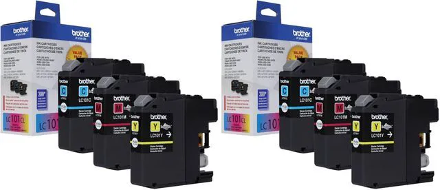 Main image of Genuine Standard Yield Color Ink Cartridges, LC1013PKS, Cyan, Magenta, Yellow, 300 Pages/Cartridge, 3 Count (Pack of 2)