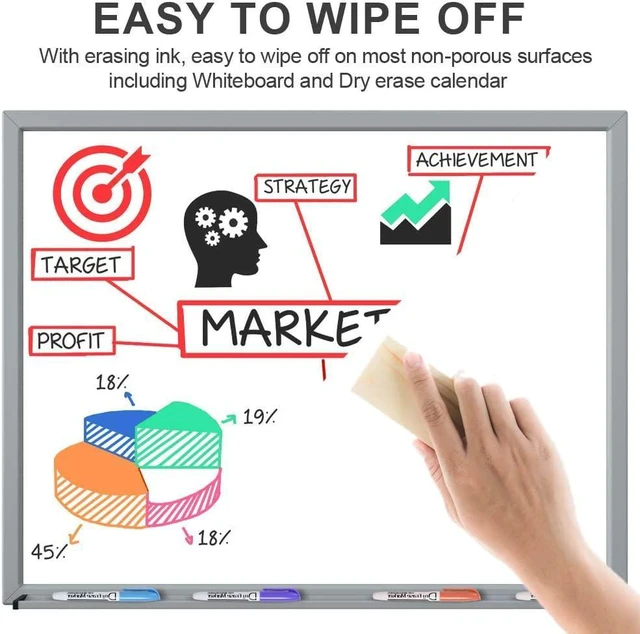 Alt view image 3 of 6 - Dry Erase Markers, Fine Tip, Low Odor, 10 Colors, 125 Pack Whiteboard Markers With Smooth Writing For Whiteboards, whiteBoard Sticker, Fridge Calendar