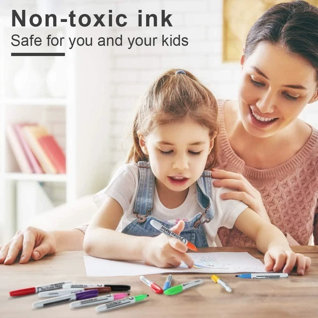 Alt view image 4 of 6 - Dry Erase Markers, Fine Tip, Low Odor, 10 Colors, 125 Pack Whiteboard Markers With Smooth Writing For Whiteboards, whiteBoard Sticker, Fridge Calendar