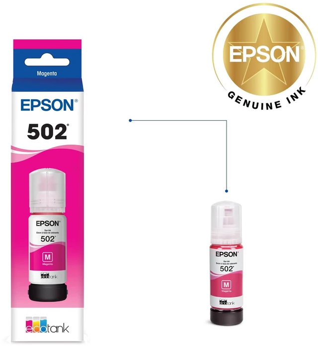 Alt view image 2 of 7 - 502 EcoTank Ink Ultra-high Capacity Bottle Magenta Works with ET-2850,ET-2980,ET-2988,ET-3850,ET-3930,ET-3950,ET-4850,ET-4950 and Other Select EcoTank Models,(Pack of 2)