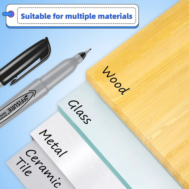 Alt view image 2 of 7 - Permanent Markers, Ultra Fine Point, Black, 40 Count, 0.4mm, Fine tip permanent marker set, quick dry, waterproof, fading resists, durable, marks on paper, glass, ceramic, plastic, wood, rock, metal