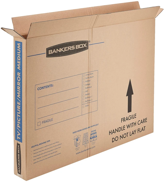 Main image of 4-Pack Medium TV/Picture/Mirror Moving Boxes Protect TVs, mirrors, and framed art with rigid moving boxes sized for flat, fragile items