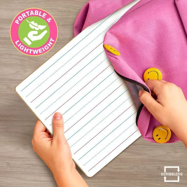 Alt view image 7 of 7 - 10 Pack Small Lined Dry Erase Boards, 9x12 Double Sided Easy to Clean Classroom Set, Portable and Lightweight, Bulk Homeschool Teacher Supply, Budget Friendly, Handwriting Practice