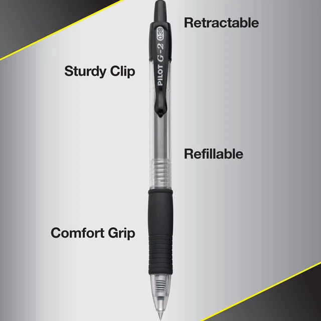 Alt view image 5 of 7 - G2 Gel Roller Pens, Ultra Fine Point 0.38 mm, Red Pens, Pack of 12