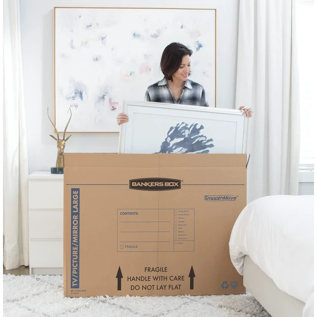 Alt view image 6 of 7 - 4-Pack Medium TV/Picture/Mirror Moving Boxes Protect TVs, mirrors, and framed art with rigid moving boxes sized for flat, fragile items