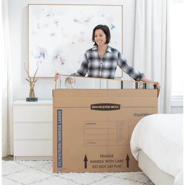 Alt view image 7 of 7 - 4-Pack Medium TV/Picture/Mirror Moving Boxes Protect TVs, mirrors, and framed art with rigid moving boxes sized for flat, fragile items