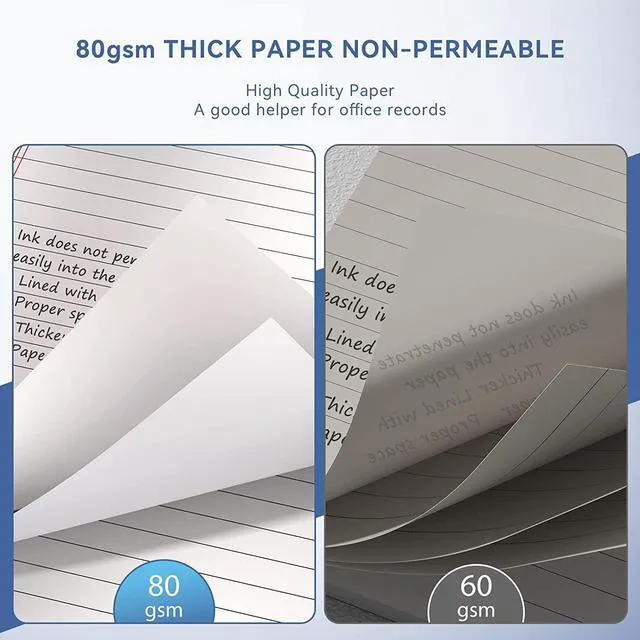 Alt view image 4 of 7 - 5" x 8" Note Pads 48 Pack of Legal Pads 30 Sheets Notepad College Ruled Small Writing Pads Perforated Pages Paper Pads 80GSM Heavyweight Paper Note Pads for Home, Office, or School