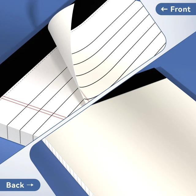 Alt view image 5 of 7 - 5" x 8" Note Pads 48 Pack of Legal Pads 30 Sheets Notepad College Ruled Small Writing Pads Perforated Pages Paper Pads 80GSM Heavyweight Paper Note Pads for Home, Office, or School