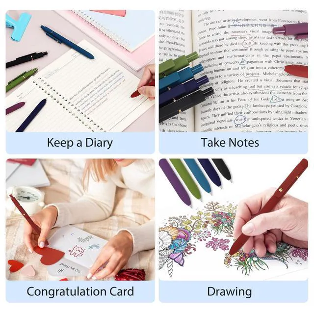 Alt view image 6 of 7 - Colored Gel Pens 12 Pack 0.7mm Medium Point Pens for Journaling Quick-Dry Ink, Smooth Writing Colorful Pens for Note Taking, Doodling, Aesthetic Office School Supplies, Gifts for Women Men