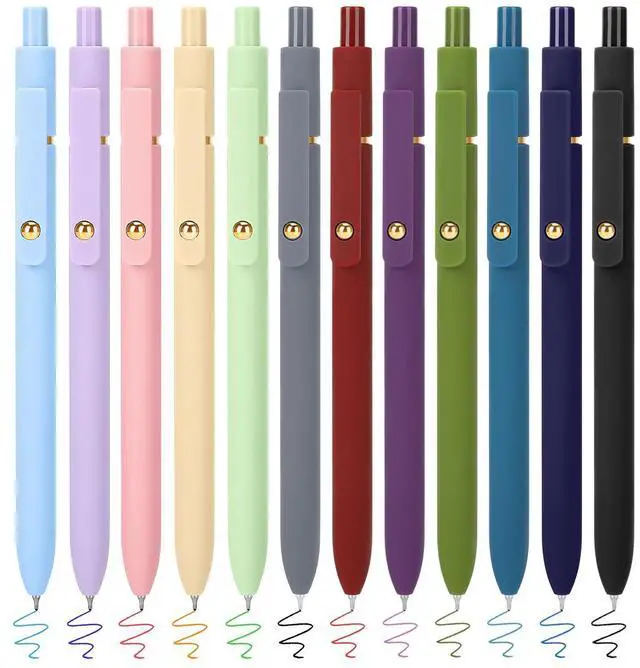 Main image of Colored Gel Pens 12 Pack 0.7mm Medium Point Pens for Journaling Quick-Dry Ink, Smooth Writing Colorful Pens for Note Taking, Doodling, Aesthetic Office School Supplies, Gifts for Women Men