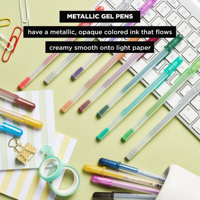 Alt view image 4 of 6 - 57375 5-Piece Gelly Roll Blister Card Assorted Colors Dark Metallic Gel Ink Pen Set (Pack of 2)