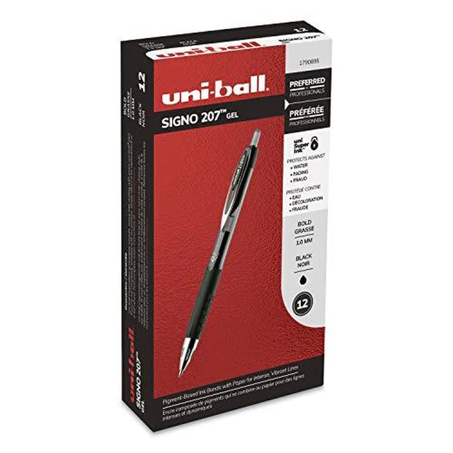 Alt view image 2 of 2 - 207 Retractable Gel Pens Bold Point, 1mm, Black, (Pack of 24)
