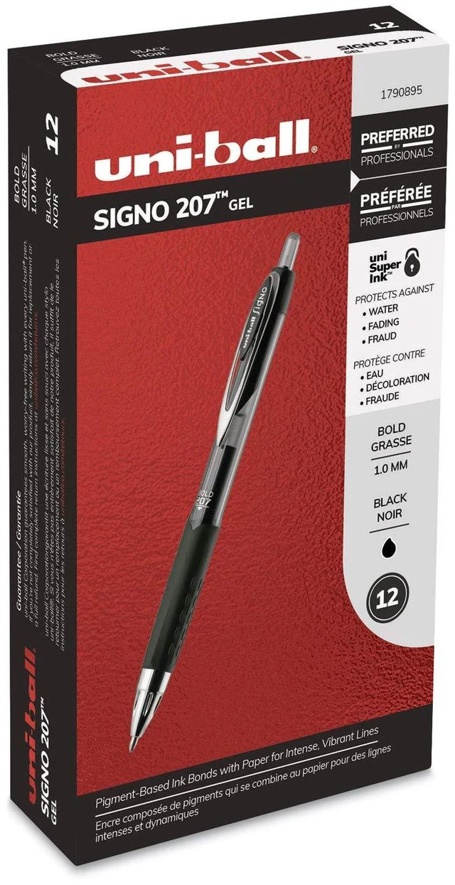 Main image of 207 Retractable Gel Pens Bold Point, 1mm, Black, (Pack of 24)