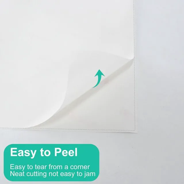 Alt view image 4 of 7 - L LIKED 100 Matte Printable White Sticker Paper Full Sheet Labels 8.5"x 11" 100 sheets, strong adhesive, laser/inkjet compatible, smudge-free, for shipping, crafts & labels
