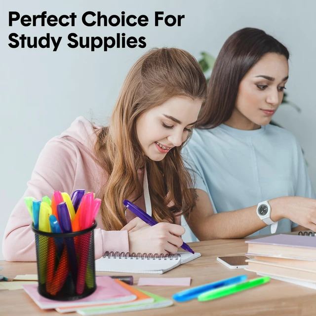 Alt view image 6 of 6 - 600 Pcs Highlighters Bulk 6 Assorted Colors Chisel Tip Markers No Bleed Quick Dry for Teachers Students, Yellow Pink Blue Orange Green Purple Bulk, Bible Study Classroom School Supplies