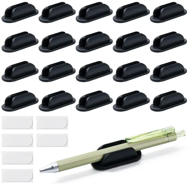 Main image of 20 Pack Adhesive Pencil Holders for Desk,Silicone Flexible Pen Holder for Wall, Office, School,Home,Classroom Must Haves,Teacher Supplies Accessories,Desk Organizer,Art Supply,Small Gift