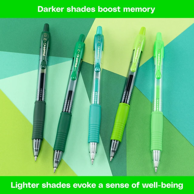 Alt view image 5 of 7 - G2 Gel Roller Pens, G2 Boost Green Pens Pack, 8 Pack Pouch, Assorted