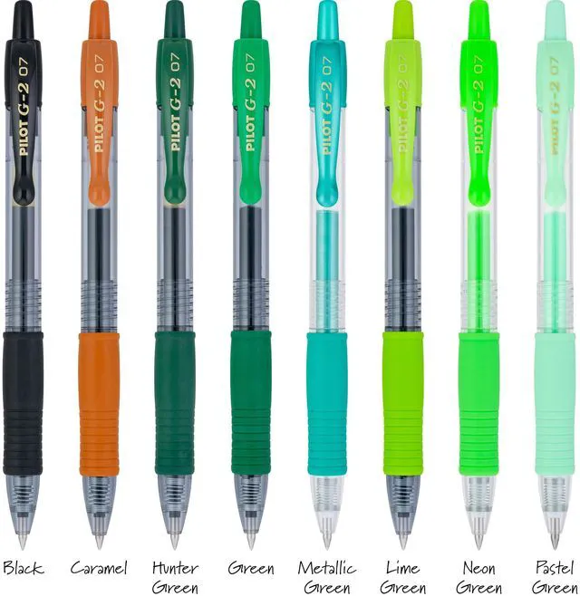 Alt view image 6 of 7 - G2 Gel Roller Pens, G2 Boost Green Pens Pack, 8 Pack Pouch, Assorted
