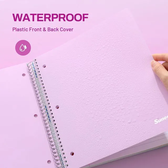 Alt view image 5 of 7 - 5 Subject Notebook College Ruled - 400 Pages, 9"x11", 5 Pocket Colored Dividers, 3-Hole Punched Paper, Purple