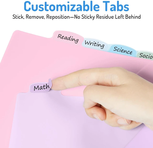 Alt view image 5 of 7 - 16 Count Dividers with Two Pockets, 8 tab Binder Dividers Binder Organizer, Binder Divider with Tabs for School Office and Home Organization, Multicolor, 2 Sets