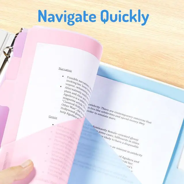 Alt view image 6 of 7 - 16 Count Dividers with Two Pockets, 8 tab Binder Dividers Binder Organizer, Binder Divider with Tabs for School Office and Home Organization, Multicolor, 2 Sets