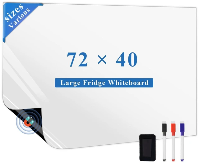 Main image of Magnetic Fridge Whiteboard Sheet: Cover Rust and Refresh Your Space Full-Back Magnet Design Hides Worn Marks and Scratches - 72" x 40" Dry Erase Surface Adds Function and a Clean New Look