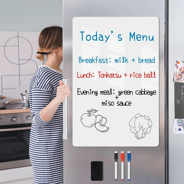 Alt view image 2 of 7 - Refrigerator Dry Erase Board: Your Kitchen Hub for Family Plans Magnetic Writing Sheet, Organizes Family, To-Do Lists and Messages, 40" x 30" Refrigerator Family Command Center