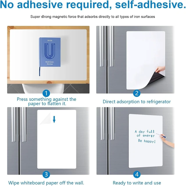Alt view image 6 of 7 - Refrigerator Dry Erase Board: Your Kitchen Hub for Family Plans Magnetic Writing Sheet, Organizes Family, To-Do Lists and Messages, 40" x 30" Refrigerator Family Command Center
