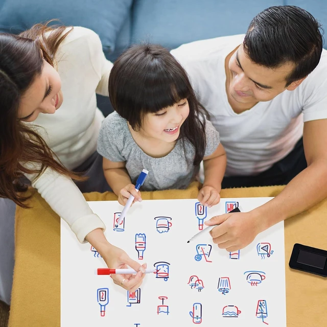 Alt view image 7 of 7 - Refrigerator Dry Erase Board: Your Kitchen Hub for Family Plans Magnetic Writing Sheet, Organizes Family, To-Do Lists and Messages, 40" x 30" Refrigerator Family Command Center