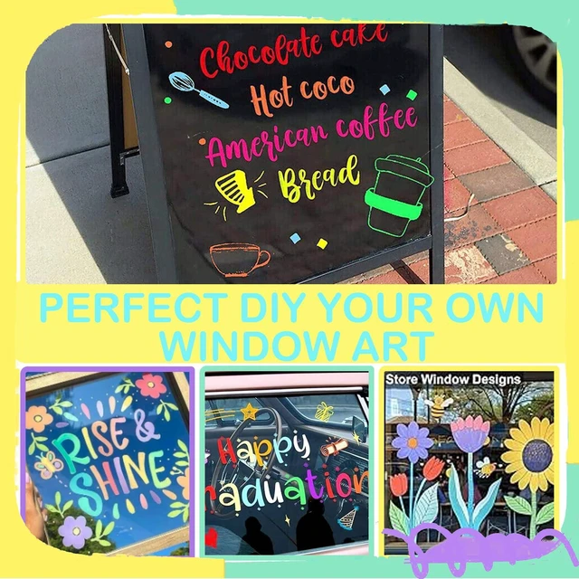 Alt view image 5 of 5 - Window Chalk Markers for Cars Glass Washable, 8 Colors Macaron Jumbo Liquid Chalk Marker Pens with 10mm 3 in 1 Nib Wide Tip, Chalkboard Markers Car Window Paint Pen for Auto, Mirror, Poster
