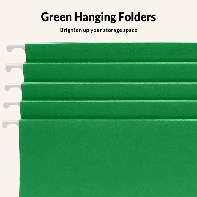 Alt view image 4 of 7 - Hanging File Folders, 25 Pack Letter Size Hanging File Folders with 1/5-Cut Tabs, Ideal for Home and Office Organization and Papers Classification,Light Green