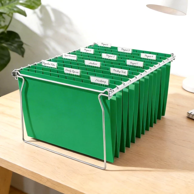 Alt view image 6 of 7 - Hanging File Folders, 25 Pack Letter Size Hanging File Folders with 1/5-Cut Tabs, Ideal for Home and Office Organization and Papers Classification,Light Green