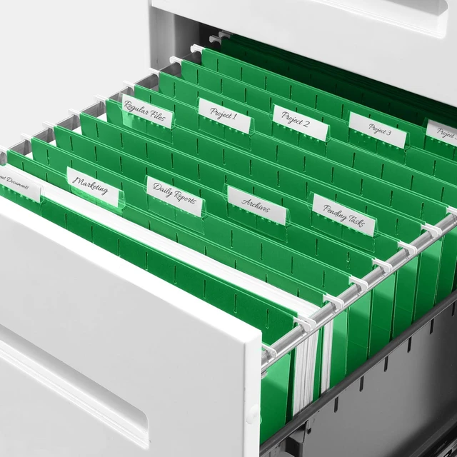 Alt view image 7 of 7 - Hanging File Folders, 25 Pack Letter Size Hanging File Folders with 1/5-Cut Tabs, Ideal for Home and Office Organization and Papers Classification,Light Green