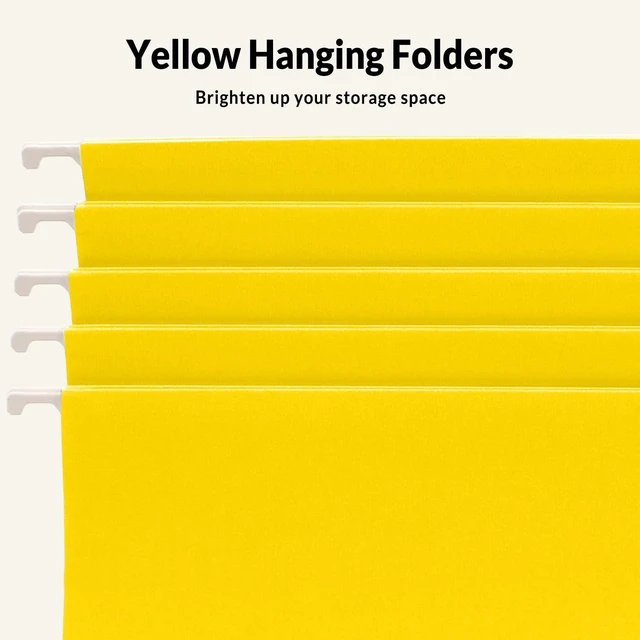 Alt view image 4 of 7 - Hanging File Folders, 25 Pack Letter Size Hanging File Folders with 1/5-Cut Tabs, Ideal for Home and Office Organization and Papers Classification,Yellow