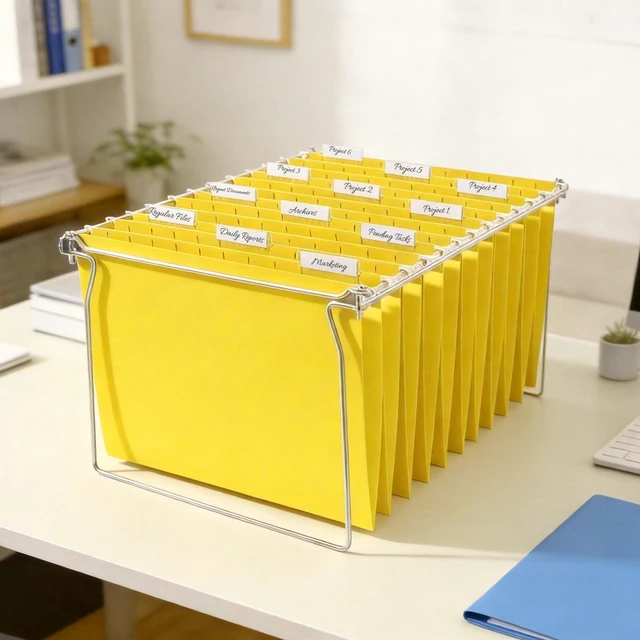 Alt view image 6 of 7 - Hanging File Folders, 25 Pack Letter Size Hanging File Folders with 1/5-Cut Tabs, Ideal for Home and Office Organization and Papers Classification,Yellow