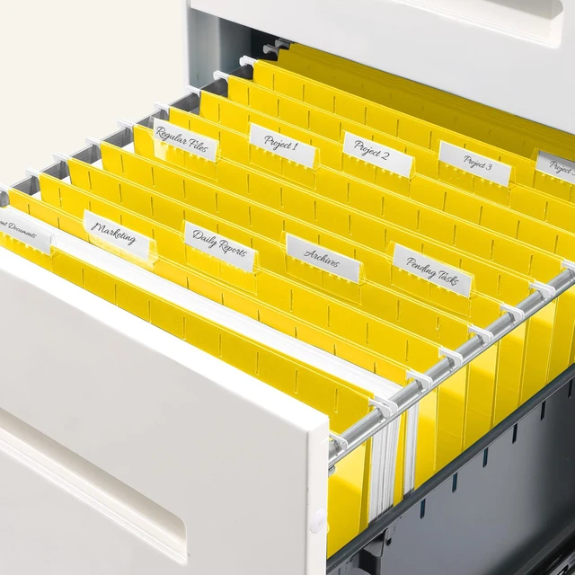 Alt view image 7 of 7 - Hanging File Folders, 25 Pack Letter Size Hanging File Folders with 1/5-Cut Tabs, Ideal for Home and Office Organization and Papers Classification,Yellow