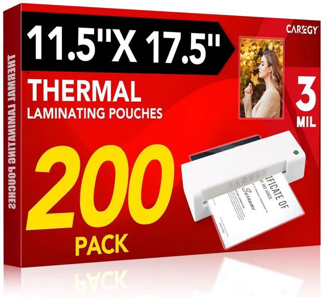 Main image of 200 Pack Laminating Sheets, Hold 11 x 17 Inch Sheet, 3 Mil Clear Thermal Laminating Pouches 11.5 x 17.5 Inch Lamination Sheet Paper for Laminator, Round Corner