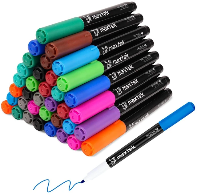 Main image of Dry Erase Markers Ultra Fine Tip, 36 Count 12 Colors Low Odor, School Supplies, Classroom, Whiteboard Markers