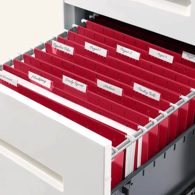 Alt view image 7 of 7 - Hanging File Folders, 25 Pack Letter Size Hanging File Folders with 1/5-Cut Tabs, Ideal for Home and Office Organization and Papers Classification,Red
