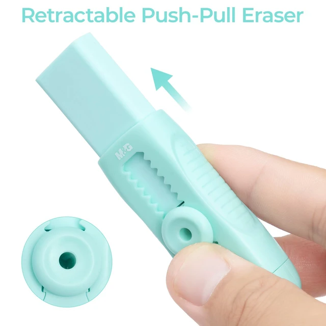 Alt view image 2 of 7 - 4 Pcs Cute Erasers for Kids Sliding Retractable Pencil Erasers, Push Pull Design Cute Erasers Stationery Supplies for Kids Back to School Supplies for Office