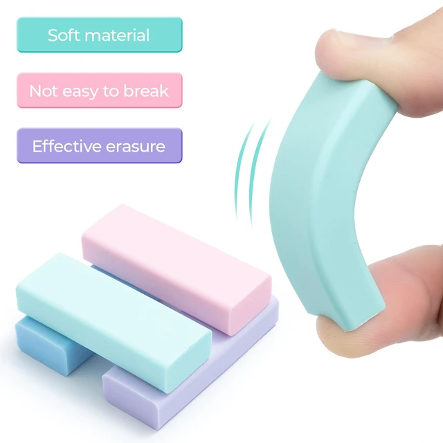 Alt view image 3 of 7 - 4 Pcs Cute Erasers for Kids Sliding Retractable Pencil Erasers, Push Pull Design Cute Erasers Stationery Supplies for Kids Back to School Supplies for Office
