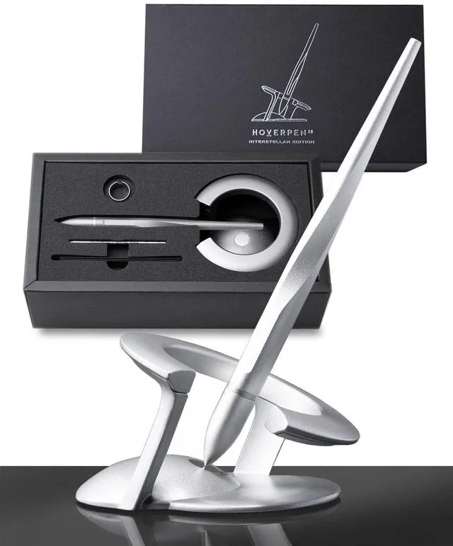 Main image of Hoverpen Interstellar - Ballpoint Pen, Starlight Silver Magnetic Features, German-engineered Ballpoin Pen Refill