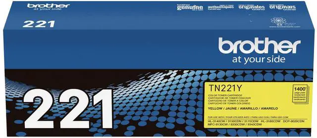 Alt view image 7 of 7 - Genuine Standard Yield Toner Cartridge, TN221Y, Replacement Yellow Color Toner, Page Yield Up to 1,400 Pages, Amazon Dash Replenishment Cartridge, TN221