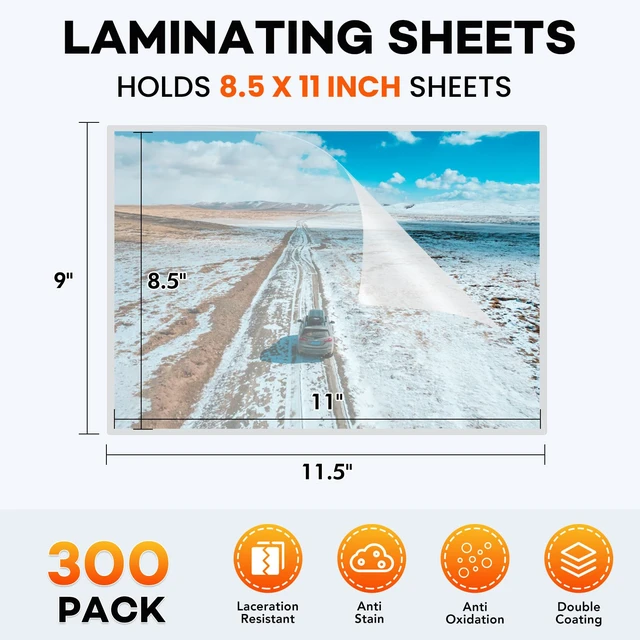 Alt view image 7 of 7 - Laminating Sheets,300 Pack,3 mil,9x11.5,Thermal Pouches Clear Letter Size, 9 x 11.5 Inches, Thermal Laminating Pouches, Lamination Paper, Office & School Supplies