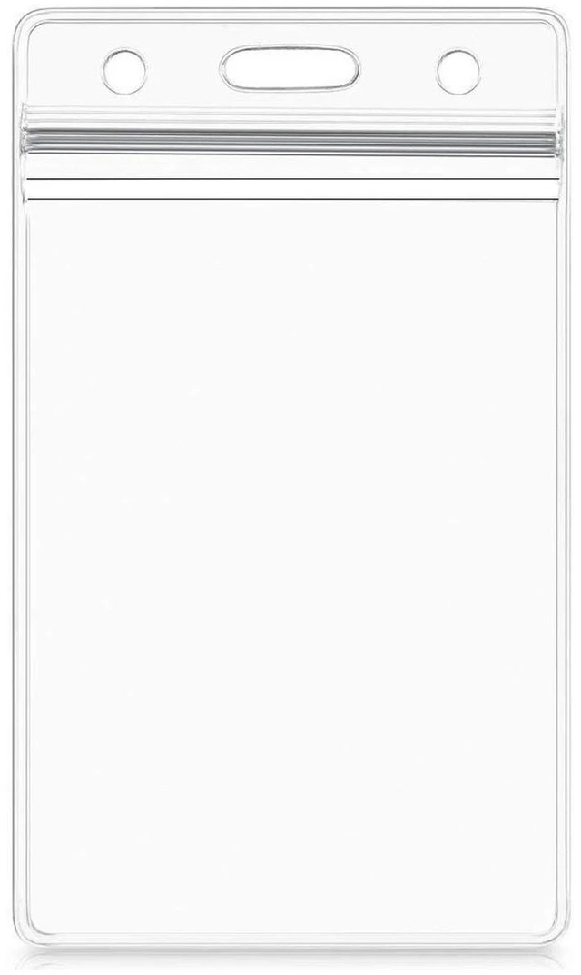 Main image of Vertical ID Card Name Tag Badge Holder with Waterproof Type Resealable Zip (Vertical Id, 50 Pcs)