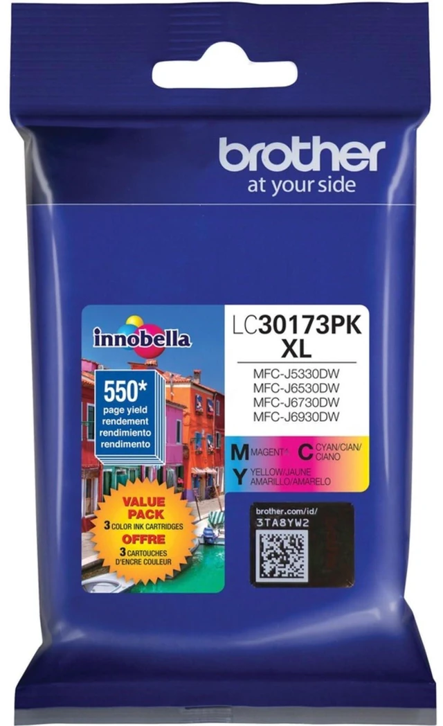 Alt view image 2 of 2 - Printer LC30173PK High Yield XL 3 Pack Ink Cartridges- 1 Ea: Cyan/Magenta/Yellow Ink