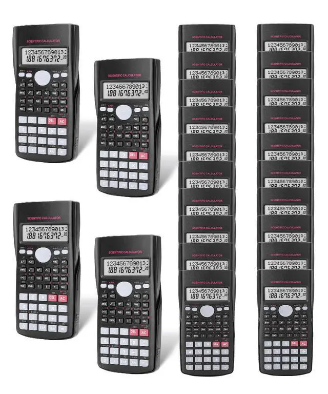 Main image of Scientific Calculators Bulk, 24 Pack, 2 Line, 240 Functions 12 Digit Math Calculator Scientific with Protective Hardcover